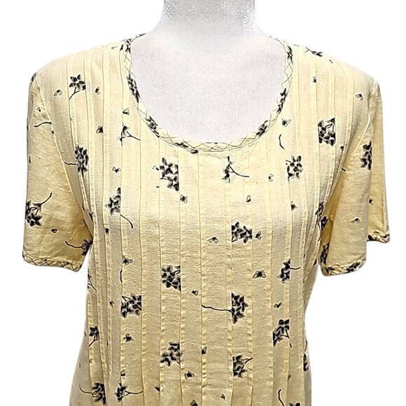 Sweet Jessie Vintage Womans Two Pattern Short Sleeve Linen Blend Dress Size MP - Picture 5 of 12